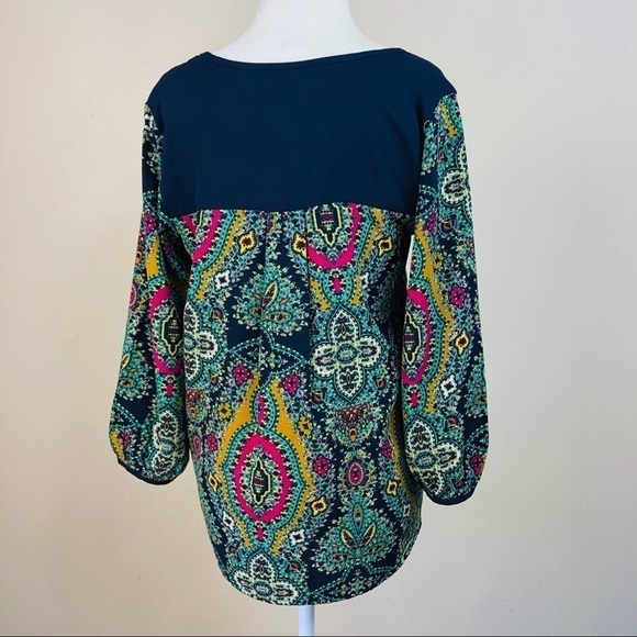 Alya Boho Pattern Flowing Shirt Tunic S - Picture 4 of 8